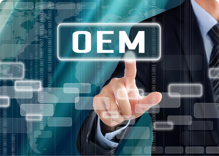 Finger touching OEM digital interface