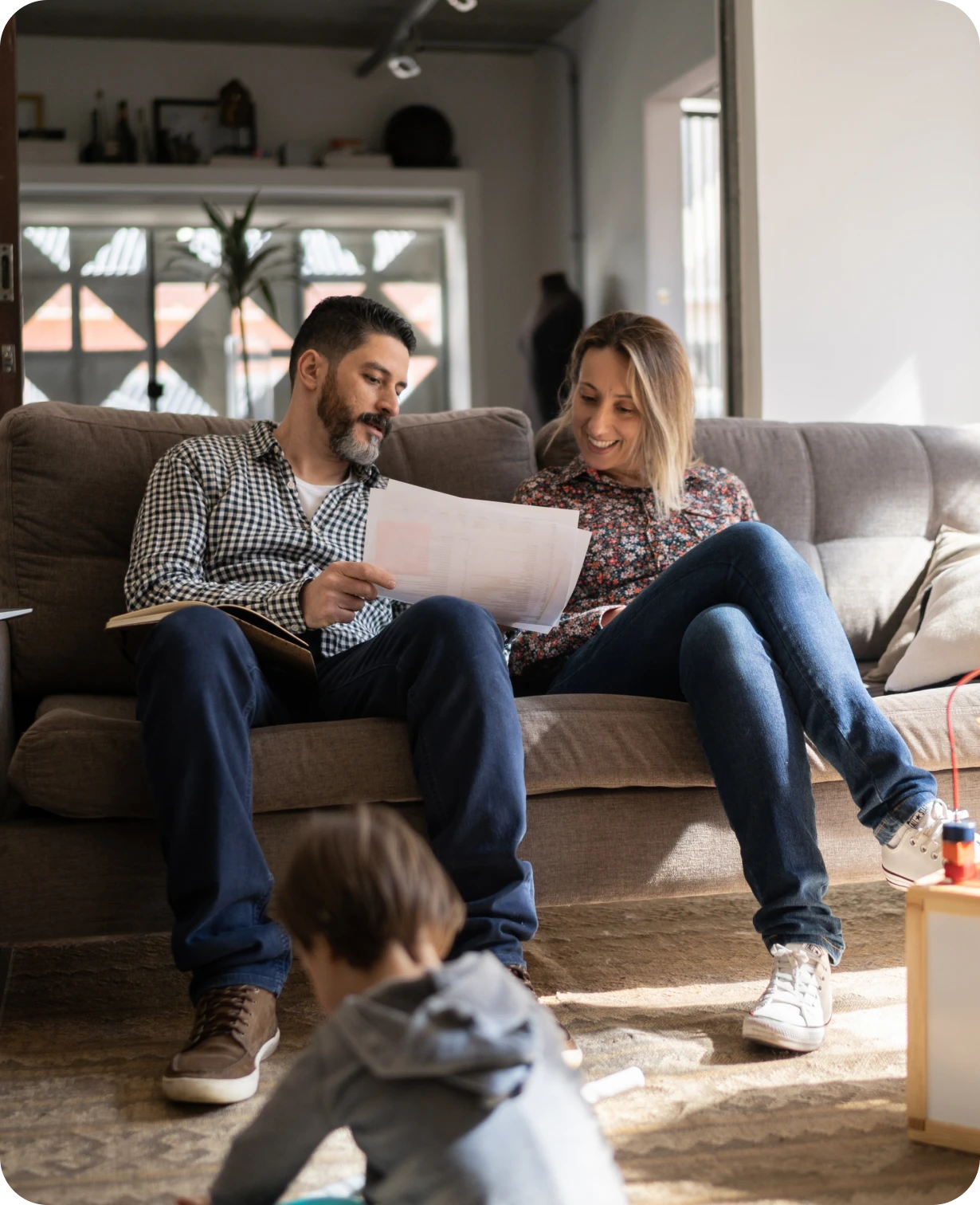 Family spending time together at home