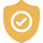 Security shield with check mark